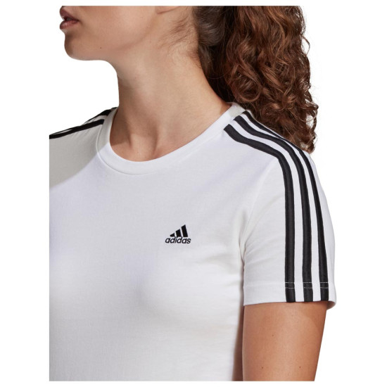 Adidas Γυναικεία κοντομάνικη μπλούζα Essentials Slim 3-Stripes Tee